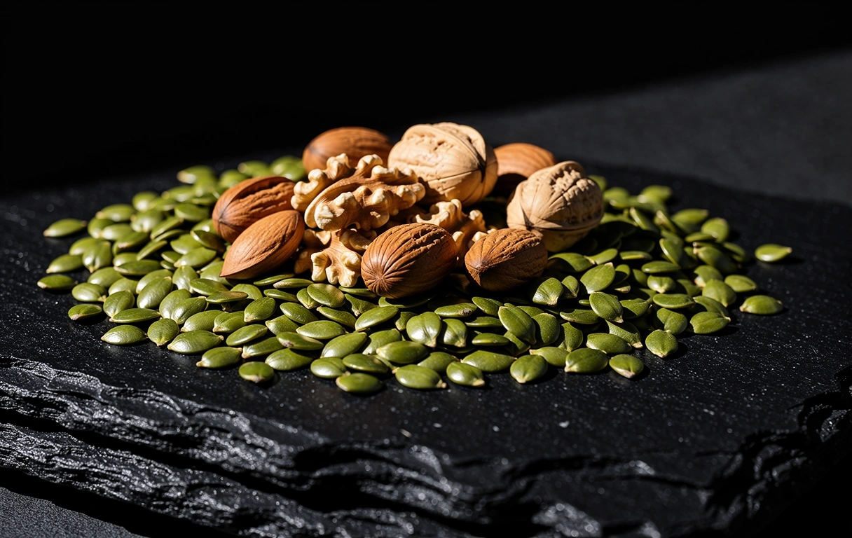 Ingrediente naturale pe suport de piatră